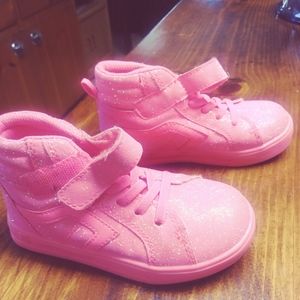 Neon pink toddler girl sneakers
